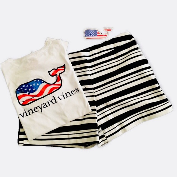 Pants - White + Black Striped Nautical Women’s Shorts